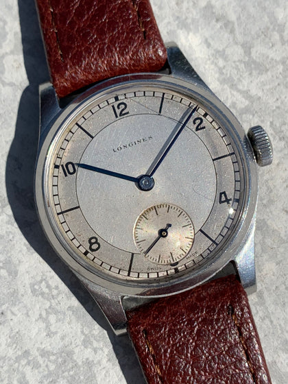 1948 Longines Sector Dial Art Deco Stainless Steel Calatrava