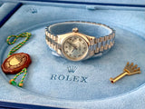 2000 Ladies Rolex Datejust 26 Platinum President Glacier Blue Dial 79166