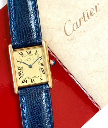 1980’s Must De Cartier Tank Vermeil Large 23x30mm 590005