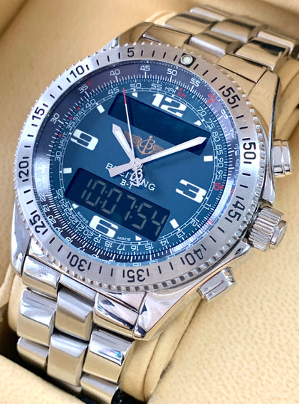 Breitling B1 Analog Digital Multifunction Aviators Box & Papers A68362
