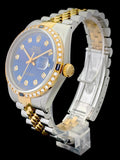 1988 Rolex Oyster Perpetual Datejust 2-Tone Diamond Sapphire Bezel 16013
