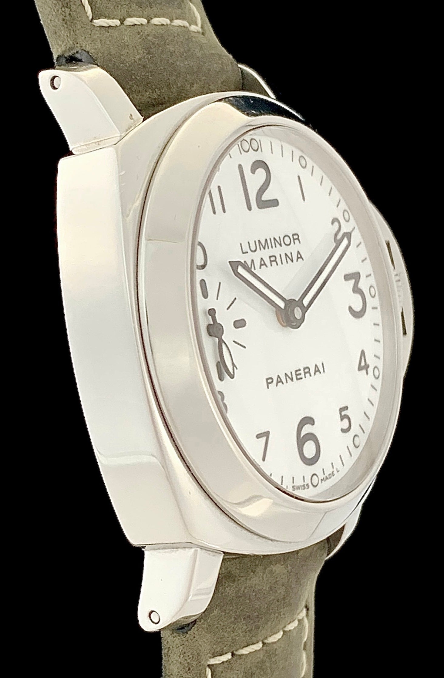 For Sale Panerai Luminor Marina Mens Watch White Dial Stainless