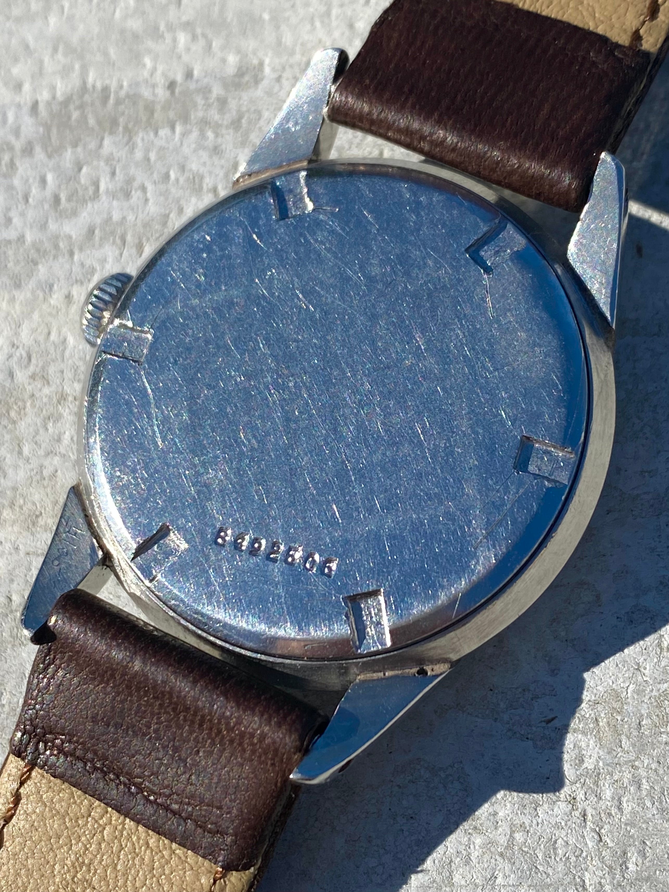 アンティークコンポーネント Vintage 1945 Zenith Tropic Dial Art Deco Fancy Stepped Bezel