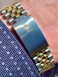 1988 Rolex Oyster Perpetual Datejust 2-Tone Diamond Sapphire Bezel 16013