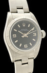1999 Ladies Rolex Oyster Perpetual Black Dial Stainless Steel Oyster Bracelet 76030