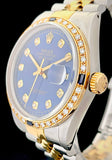 1988 Rolex Oyster Perpetual Datejust 2-Tone Diamond Sapphire Bezel 16013