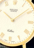 1987 Rolex Cellini 18K Dress Watch White Textured Anniversary Dial 5112