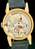 1940's LeCoultre Powermatic 14k Gold Black Gilt Dial Horn Lugs 2705
