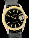 1996 Rolex Oyster Perpetual Date 2-Tone 18k/Steel Black Dial 15223