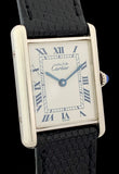 1995 Cartier Must De Tank Silver Blue Roman Numeral Dial 1616