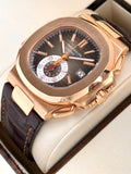 2011 Patek Philippe Nautilus Chronograph 18k Rose Gold 5980R-001 Box & Papers