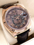 2017 Rolex Sky-Dweller 18k Rose Gold Chocolate Brown Dial Box & Papers 326135