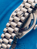 2000 Ladies Rolex Datejust 26 Platinum President Glacier Blue Dial 79166