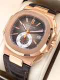 2011 Patek Philippe Nautilus Chronograph 18k Rose Gold 5980R-001 Box & Papers
