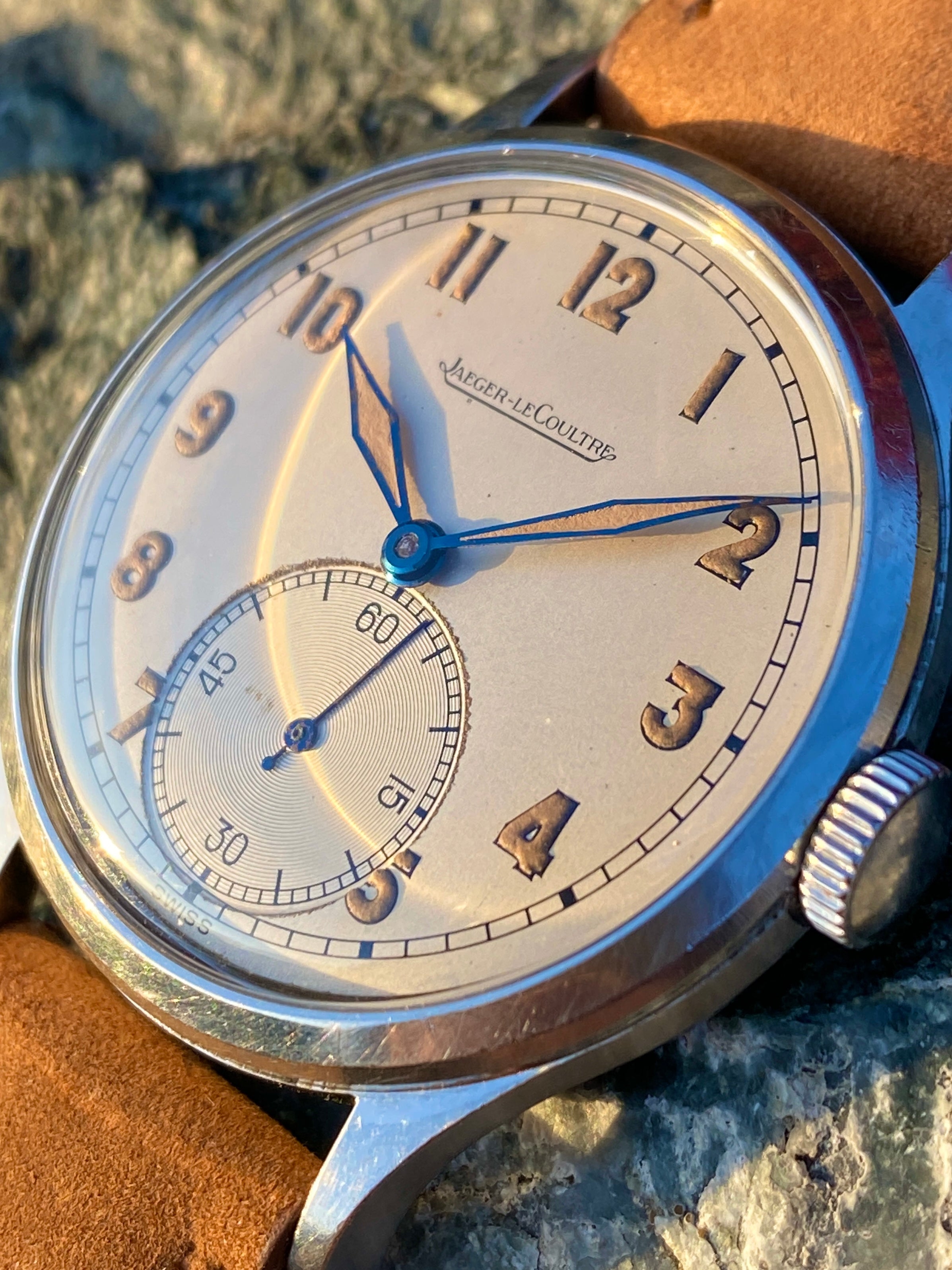 For Sale 1940s Jaeger LeCoultre Military Style Stainless steel