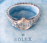 2000 Ladies Rolex Datejust 26 Platinum President Glacier Blue Dial 79166