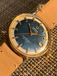 1971 Omega Automatic Seamaster Deville Blue Crosshatch Textured Dial