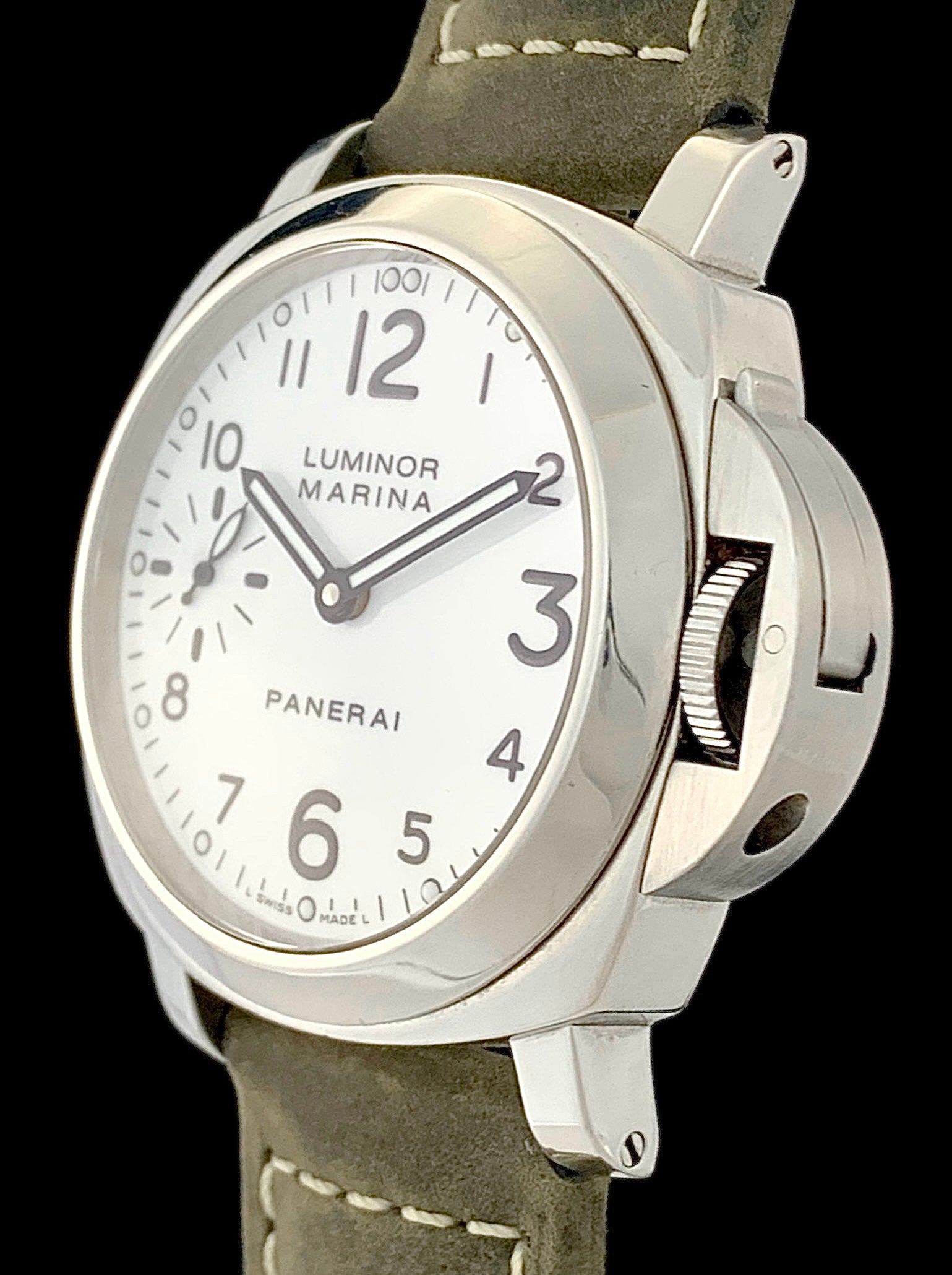 For Sale Panerai Luminor Marina Mens Watch White Dial Stainless