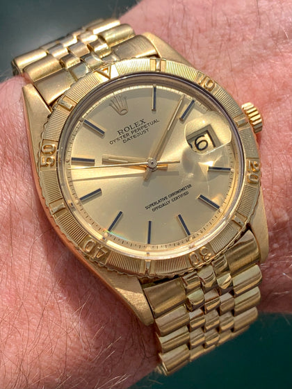 1978 Solid 18K Gold Rolex Turn-O-Graph Datejust Jubilee Bracelet Ref 1625