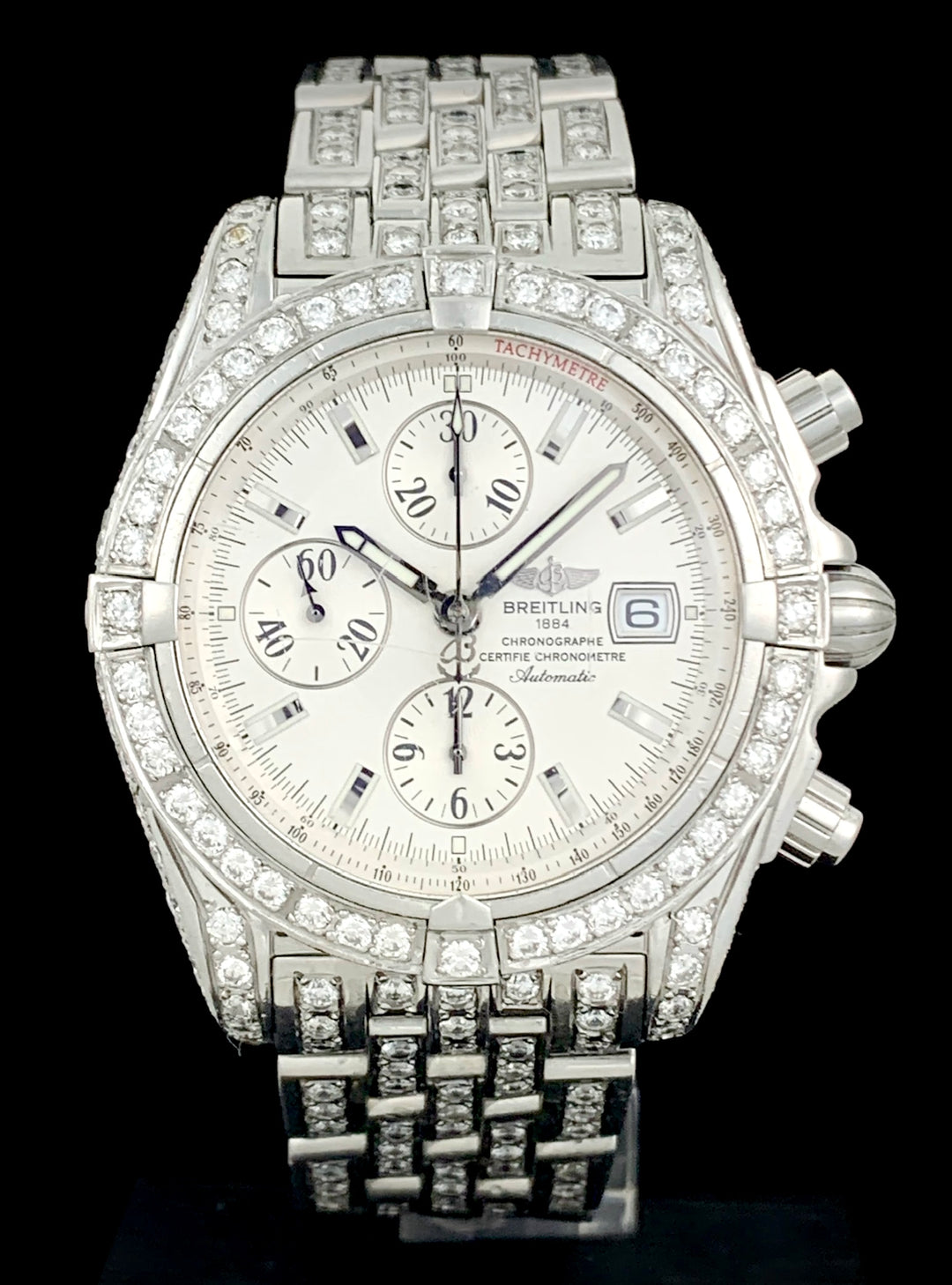 For Sale Iced Out 2000s Breitling Chronomat Evolution Chronograph