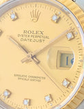 1989 Rolex Datejust 36 2-Tone 18k/Steel Factory Diamond Dial 16233