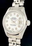 1973 Ladies Rolex Oyster Perpetual Datejust Diamond Dial Stainless Steel 6916