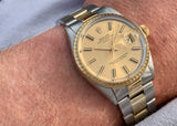 1970 Rolex Oyster Perpetual Date 2-Tone 18k & Steel Oyster Bracalet 1505