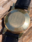 1940's LeCoultre Powermatic 14k Gold Black Gilt Dial Horn Lugs 2705