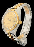 1989 Rolex Datejust 36 2-Tone 18k/Steel Factory Diamond Dial 16233