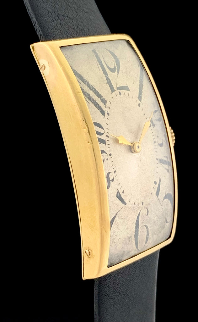 Exploding Numbers Watch Face For Sale 1920's Art Nouveau Exploding Number Dial Banana Curved Case ...