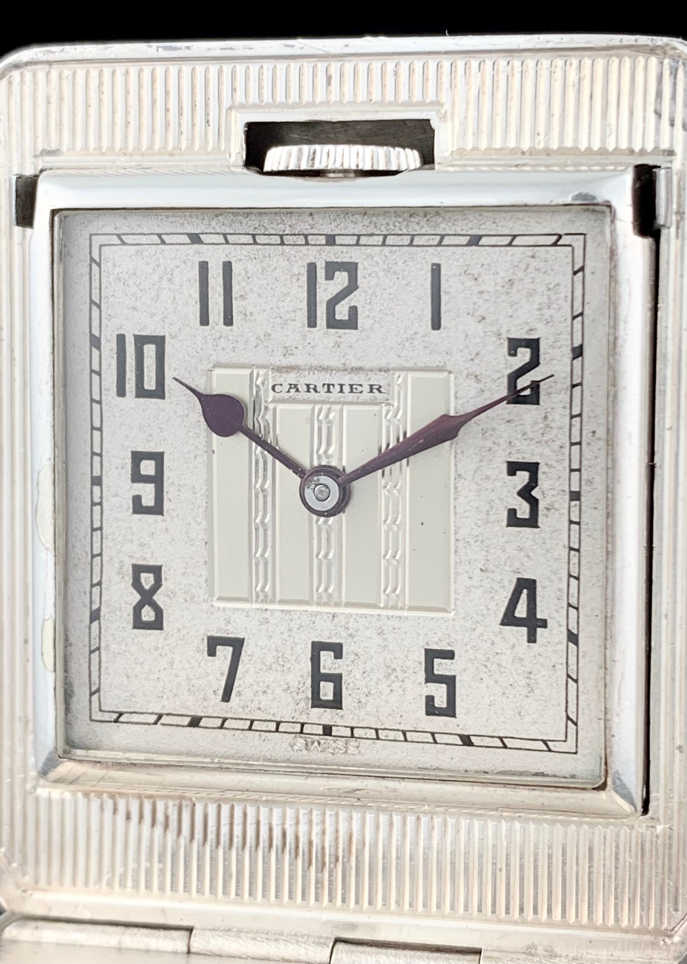 For Sale 1930's Vintage Art Deco Cartier Convertible Pocket Watch