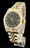 1987 Rolex OP Datejust 26mm 18k Gold & Steel Black Dial 69173