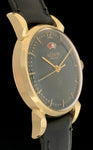 1940's LeCoultre Powermatic 14k Gold Black Gilt Dial Horn Lugs 2705