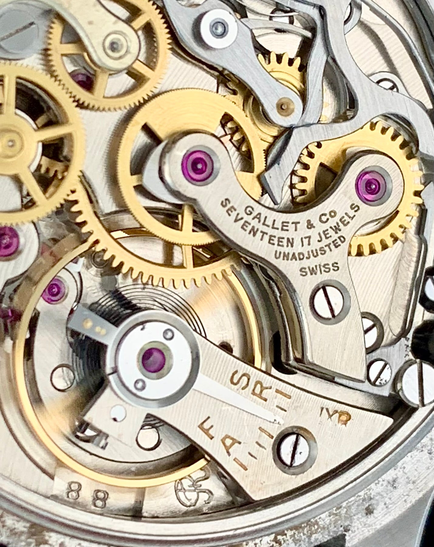 For Sale Incredible Vintage 1940's Gallet Triple Date Chronograph