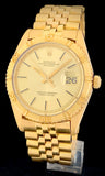 1978 Solid 18K Gold Rolex Turn-O-Graph Datejust Jubilee Bracelet Ref 1625
