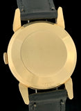 1940's LeCoultre Powermatic 14k Gold Black Gilt Dial Horn Lugs 2705