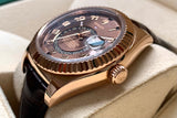 2017 Rolex Sky-Dweller 18k Rose Gold Chocolate Brown Dial Box & Papers 326135
