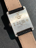 1995 Cartier Must De Tank Silver Blue Roman Numeral Dial 1616