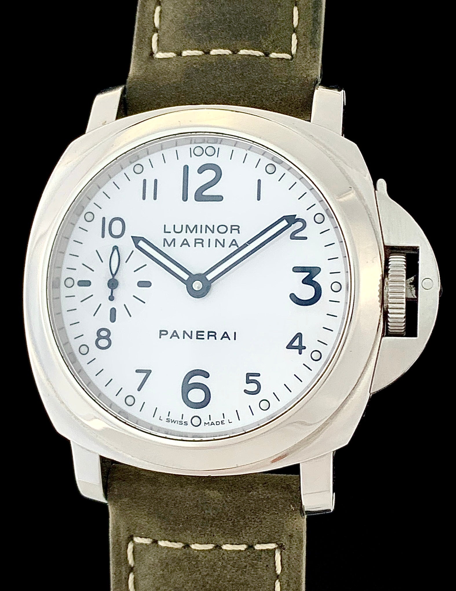 For Sale Panerai Luminor Marina Mens Watch White Dial Stainless