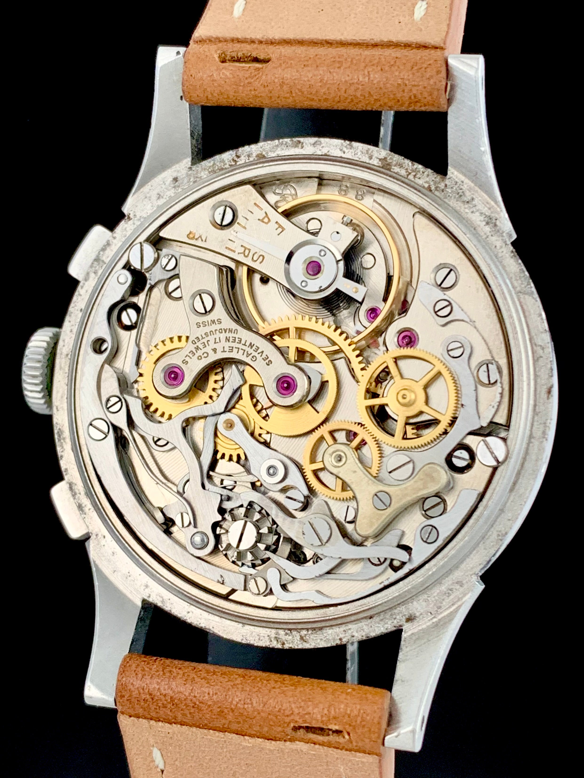 For Sale Incredible Vintage 1940's Gallet Triple Date Chronograph