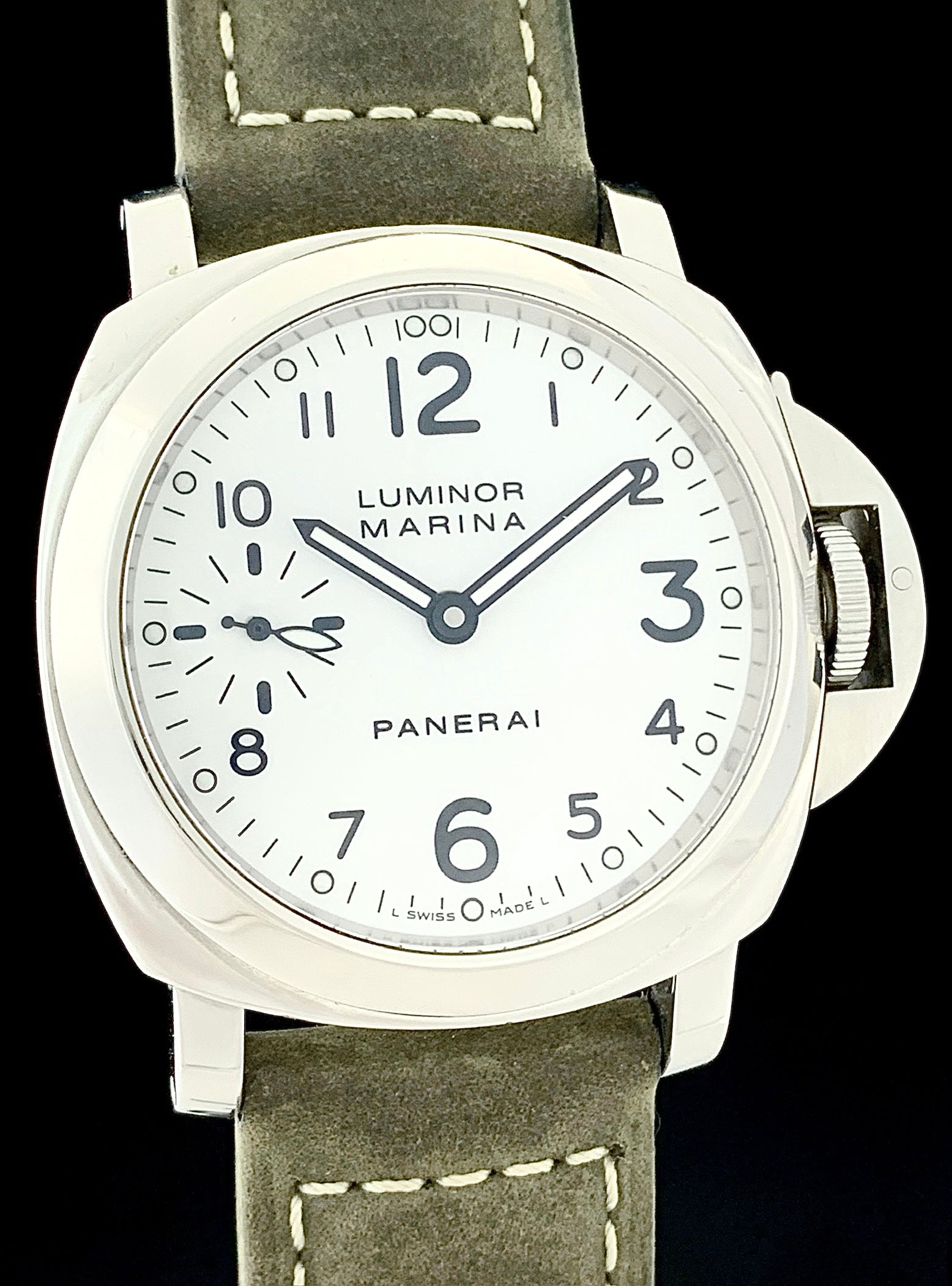 For Sale Panerai Luminor Marina Mens Watch White Dial Stainless