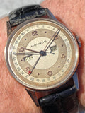 1940’s Movado Triple-Date Calendar 14k Rose Gold on Stainless Steel