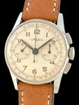 1950's Lemania Military Style Chronograph Caliber CH27 In Stainless Steel