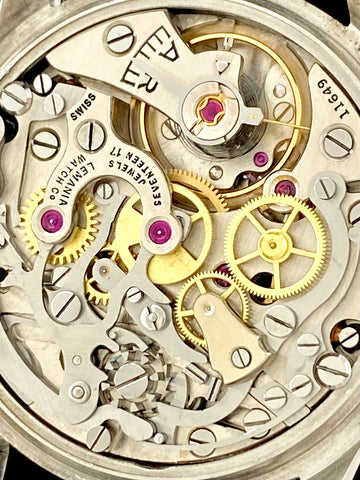 Vintage 1950 s Lemania Military Style Chronograph Caliber CH27 In Stainless Steel For Sale To Buy Available Meticulous Watches