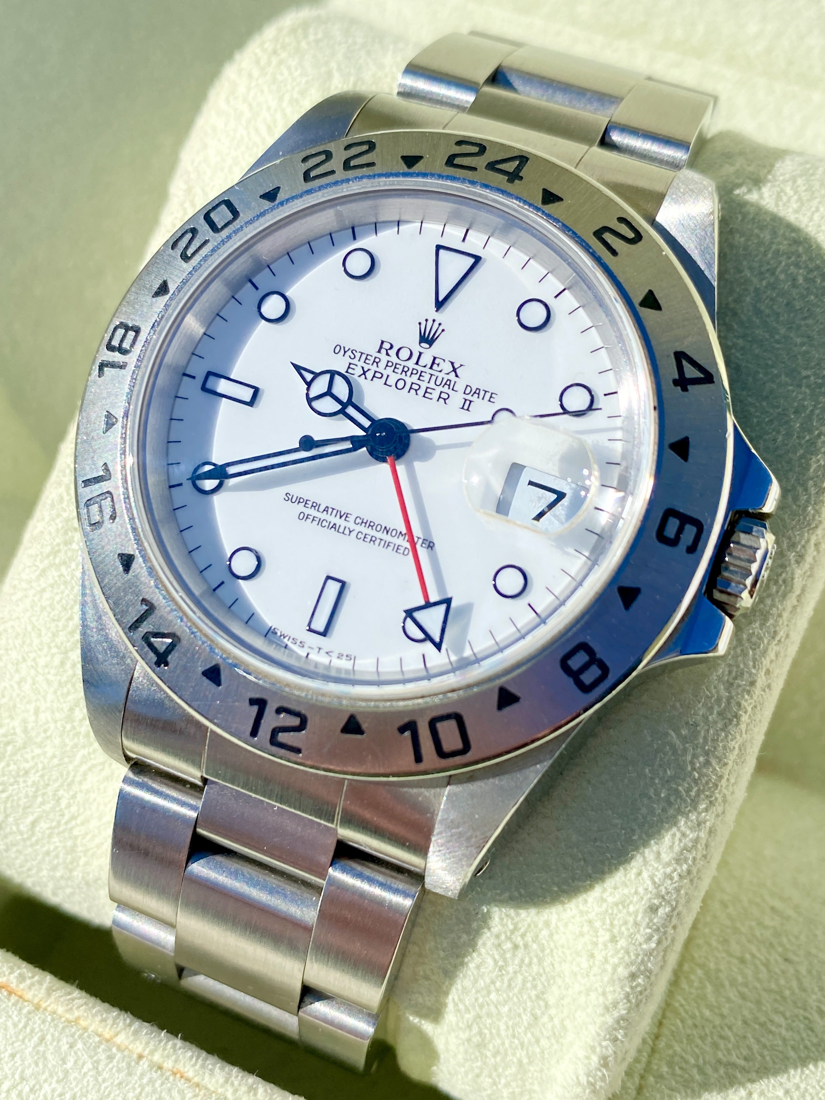 For Sale To Buy Vintage 1997 Rolex Explorer II 2 Rare Tritinova Polar White Dial 16570 Meticulous Watches