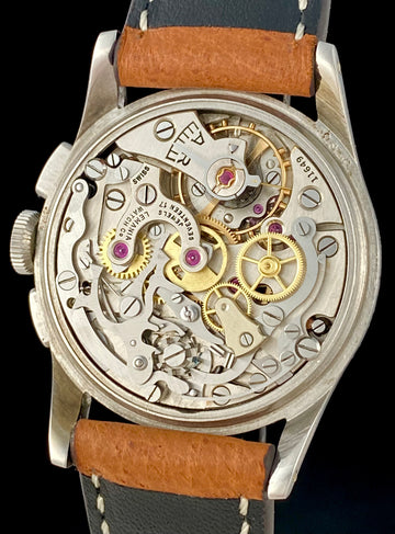 Vintage 1950 s Lemania Military Style Chronograph Caliber CH27 In Stainless Steel For Sale To Buy Available Meticulous Watches