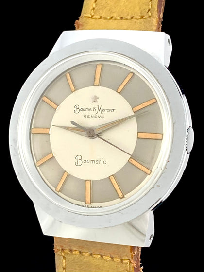 1950's Baume & Mercier Baumatic 2-Tone Sector Dial Hidden Crown