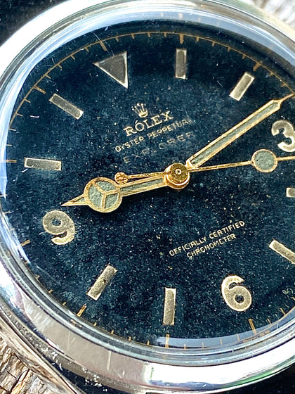 1953 Rolex Explorer Chronometer Tropic Gilt Dial 1st Explorer Model 6350