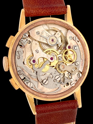 For Sale To Buy Vintage 1940s Aero Watch Neuchatel 18k Rose Gold Chronograph Guillod Co 121 Watch Case Meticulous Watches