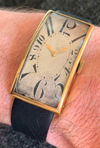 Exploding Numbers Watch Face For Sale 1920's Art Nouveau Exploding Number Dial Banana Curved Case ...
